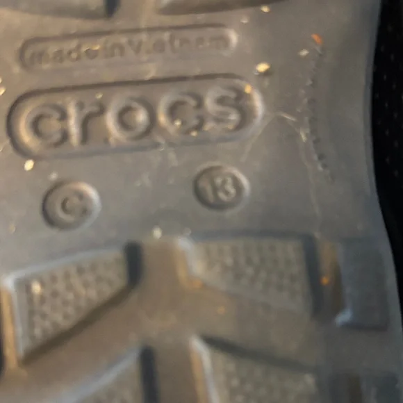 Size 13 CROCS Kids Dark Blue Rain Boots - Picture 3 of 7